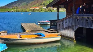 Ruderboot Hütte See Tegernsee Holzboot Ufer Sport Fitness