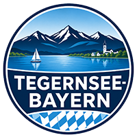 Logo Tegernsee Bayern News Alpen See Raute weiß blau